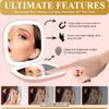 NJ GLAM Led Compact Mirror, 1X /10X Magnification, 3.9" Portable Double Sided Light, Auto ON/Off, USB Charging, 3 Light Setting and Dimmable, Memory Touch Switch (Pink) view 3