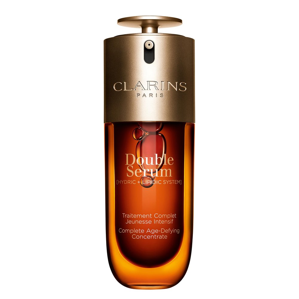 Clarins DOUBLE SERUM | Anti Aging Face Serum | Visibly Firms, Smoothes, Boosts Radiance, and Refines Pores | 24H Hydration | All Skin Types, 2.5 Fl Oz