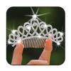 Yean Rhinestone Mini Hair Comb Silver Crystal Tiara Comb Princess Wedding Hair Accessories Decorations for Women view 1
