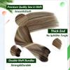 Weft Hair Extensions Human Hair Sew in Ombre Remy Hair Ash Brown with Bleach Blonde Highlights Sew in Hair Extensions Hand Tied Hair Weft Extensions 18 Inch 100G view 4