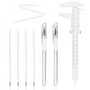 Eyebrow Microblading Marker Pen, 2 Pcs Brow Mapping Pens with with 4 Replacement Refills and 1 Ruler, Makeup Tattoo Skin Marker Pen, Brow Lamination Supplies for Eyebrow Lip Skin(White) view 1