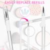 Eyebrow Microblading Marker Pen, 2 Pcs Brow Mapping Pens with with 4 Replacement Refills and 1 Ruler, Makeup Tattoo Skin Marker Pen, Brow Lamination Supplies for Eyebrow Lip Skin(White) view 3