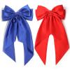 SUSULU Large Hair Bow Clips for Women Red Royal Blue Hair Bows Slides for Girls Satin Hair Barrettes with Long Ribbon Tail,Wedding Birthday Hair Accessories Pack of 2 view 1