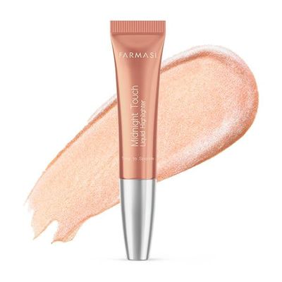 FARMASi Midnight Touch Liquid Blush & Cheek Color, Lightweight Watercolor Finish, Soft Cushion Applicator, Buildable Sheer Glow Highlighter