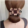 5 Pcs double flower decorative jeweled rhinestone hair clip pretty fancy floral thick crystal hair clips for women beautiful fashion designer asian accessories long chinese korean vintage ornaments view 2