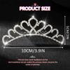 Yean Mini Tiara Comb Silver Small Tiara Rhinestone Crown Hair Comb for Girls view 3