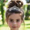 Yean Mini Tiara Comb Silver Small Tiara Rhinestone Crown Hair Comb for Girls view 4