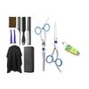 10-Piece Professional Haircut Kit for Men and Women - Stainless Steel Scissors Set with Thinning Comb, Hairpins, Capes, and Leather Case - for Home and Salon Use view 1