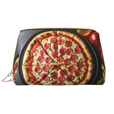 DRTGEDS Large Pizza Cosmetic Bags For Women Small Makeup Bag For Purse Makeup Pouch Travel Makeup Bag