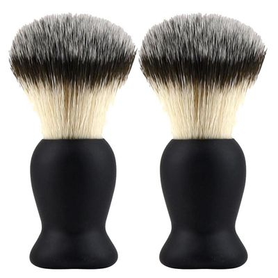 2X Men Nylon Shaving Brush Set for Comfortable Shave and Effective Lather Generation, ABS Handle Men&39s Shaving Brush Tools, Great for Salon Home and Professional Use, Father