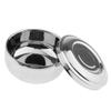 Premium Stainless Steel Shaving Cup with Mirror Lid - Professional Barber Tool for Men - Create Creamy Lather - for Shaving Soap and Brush - 4.4x4.4x2.8 inch view 1