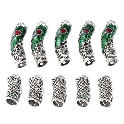 10Pcs Dreadlocks Beads Metal Cuffs Hair Jewelry for Hipster Men, que Style Hair Decoration Gift Set - Premium Quality, Unisex, DIY Crafts