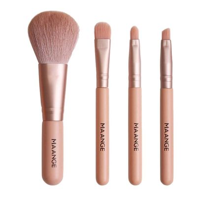 4-Pack Makeup Brushes Set - Professional Blending Kit for Perfect Finish - Travel-Friendly Cosmetic Tools with Nylon Bristles