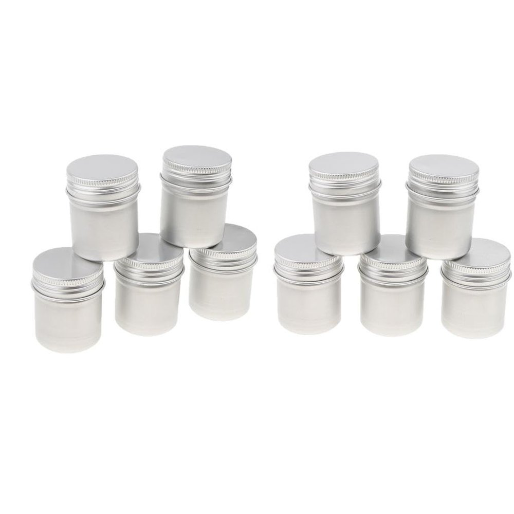 10 Aluminum Cream Tea Powder Wax Containers - and Corrosion- for Travel and Business Trip - Perfect Storage for Cosmetics, Pills, Essential Oils, and Tea