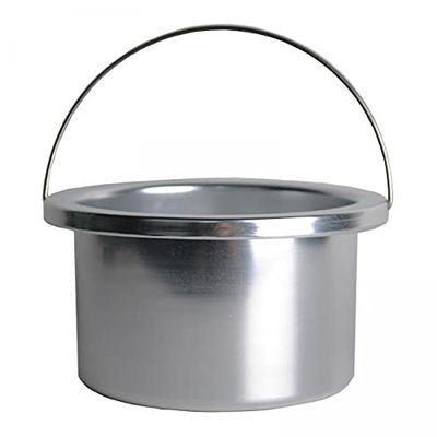 Portable 500ml Wax Heater Inner Pot 2 Pack - Fast Heating Aluminum Alloy - Salon Home Hair Removal Waxing Bowl - Hot Movable Depilatory Pot with Handle-Silver