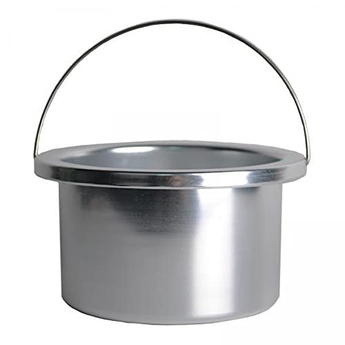 Portable 500ml Wax Heater Inner Pot 2 Pack - Fast Heating Aluminum Alloy - Salon Home Hair Removal Waxing Bowl - Hot Movable Depilatory Pot with Handle-Silver