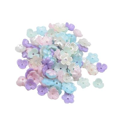 100 DIY Hair Ornament Craft Kit - Hair Barrettes Accessories for Garment Decor - Plum Blossom Jewelry Making Supplies - 11mm, 10mm Sizes - Creative DIY Hair Accessories for