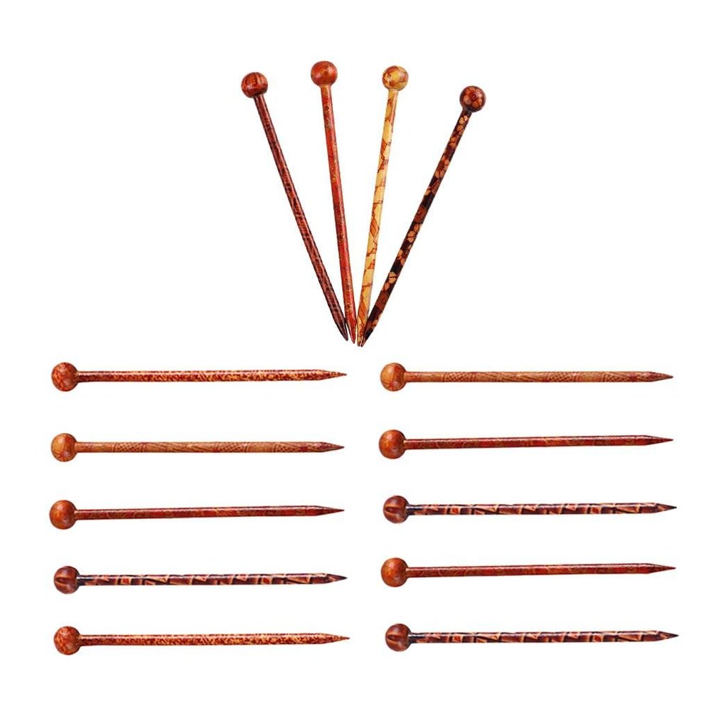 14 Pieces Retro Wooden Hairpin Woman Hair Stick, Ancient Chinese Handmade Wood Hair Accessories, Elegant Fortune Hair Tools, Perfect for Bridal Hairstyles, Traditional Hair Cl