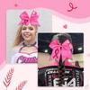 12Pcs 7 Inch Breast Cancer Awareness Cheerleader Bow Large Hair Bow With Ponytail Holder Hair Band For Breast Cancer Month (Hope Pink) view 2