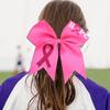 12Pcs 7 Inch Breast Cancer Awareness Cheerleader Bow Large Hair Bow With Ponytail Holder Hair Band For Breast Cancer Month (Hope Pink) view 3