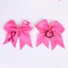 12Pcs 7 Inch Breast Cancer Awareness Cheerleader Bow Large Hair Bow With Ponytail Holder Hair Band For Breast Cancer Month (Hope Pink) view 4