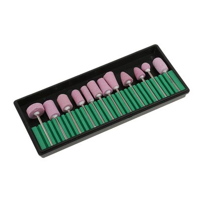 12 Pcs Ceramic Nail Drill Bits Set for Electric Nail Grinder Manicure Pedicure DIY Nail Art, Includes Storage Case