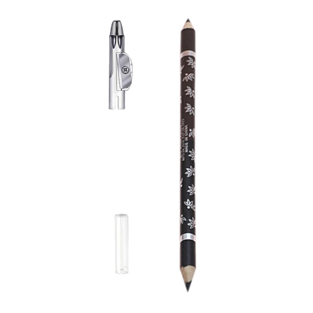 2 in 1 Double Head Eyebrow Pencil with Pencil Sharpener for Long-lasting Beauty, for Home and Travel Makeup - Black and Coffee Shades, sweat-proof and portable, Suitable for