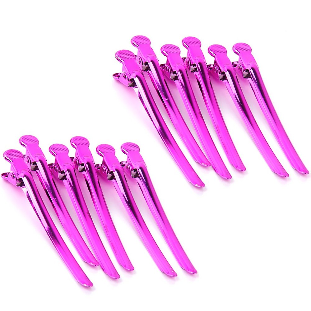 12 Iron Metal Hairdressing Sectioning Alligator Hair Clips - Shining Beauty Hair Clamp