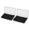 24 Grids ABS Empty Eyeshadow Case 2-Pack - Clear Lid, Travel Size Organizer for Eyeshadow, Powder, and more - for DIY Makeup Enthusiasts - Black view 1