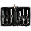 3 Swords Germany - brand quality 6 piece manicure pedicure kit set for professional finger & toe nail care with synthetic leather case - Made in Germany - black view 1