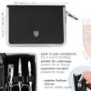 3 Swords Germany - brand quality 6 piece manicure pedicure kit set for professional finger & toe nail care with synthetic leather case - Made in Germany - black view 4