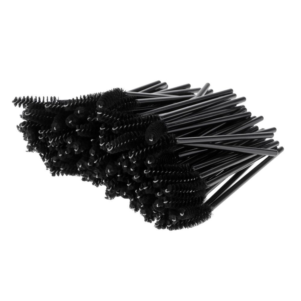 100x Disposable Mascara Wand Eyelash Brushes Set for Perfect Makeup Look - Spiral Wands for Extensions, Separating Tiny Eyelashes - Super Soft Nylon Brush - for Makeup Artists