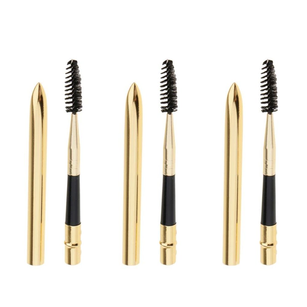 3pcs Eyelash Mascara Wands Set - Reusable & Detachable Nylon Brushes with Wood Handle - For Lash & Eyebrow Styling, for Everyday Use - Eyelash Extension Tool Kit