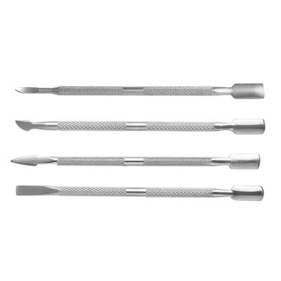 4 Pack Stainless Steel Cuticle Pusher Spoon Nail Trimmer r Silver - double-ended -rust design, high precision cuticle trimmer and r tool for salon and home use
