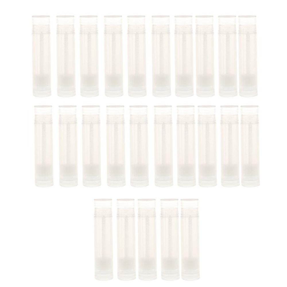 25Pcs Empty Lip Balm Tubes Cosmetic Containers, DIY Lipstick Bottles -, Perfect PP Material - Clear, Travel Makeup Containers for Lip Balm, Lip Gloss, Design Tube