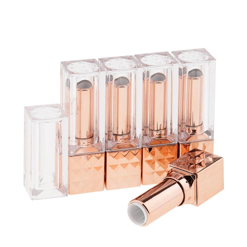 5Pcs DIY Rose Gold Empty Lip Balm Bottles - PP Material, Twist Design, Convenient Usage - Perfect for Making Personalized Gifts, Cosmetic Travel Bottles