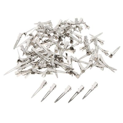 100 Metal Duck Bill Hair Clips - DIY Salon Styling Alligator Curl Clip - Great for Hair Bows & Crafts - Pack of 100-4.5cm Length - Metal Material - Professionals & Craft Lo