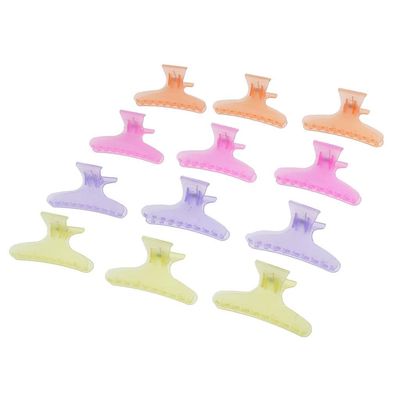 12pcs Multicolor Plastic Butterfly Hair Clips, Strong Hold Hair Claws for Styling, hairdressing salon accessories for ladies
