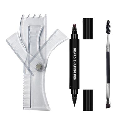 Beard Pen for Men, Fill and Shape Beard Gaps, 2 in 1 Brush, Natural Look, Sweat, Long Lasting