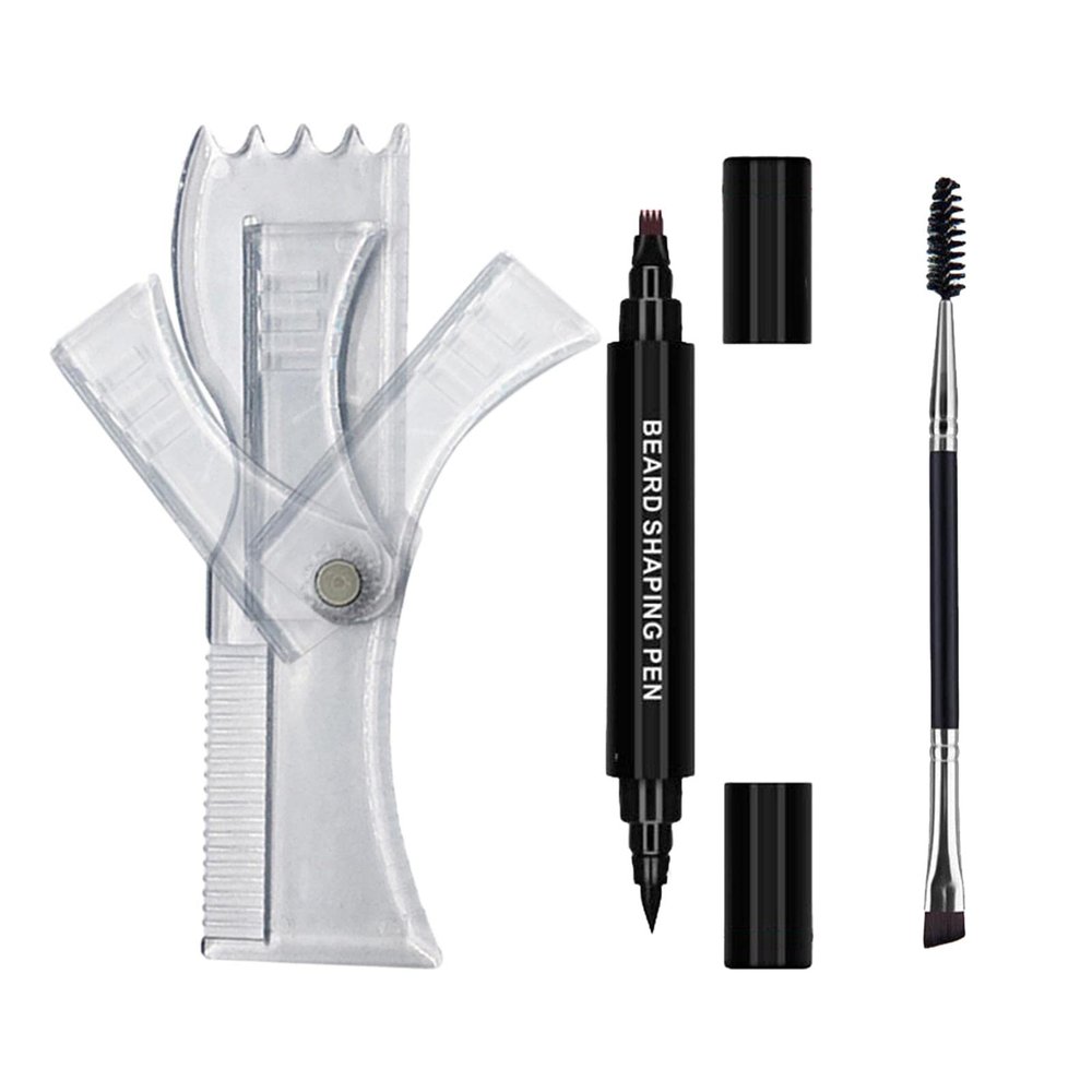 Beard Pen for Men, Fill and Shape Beard Gaps, 2 in 1 Brush, Natural Look, Sweat, Long Lasting