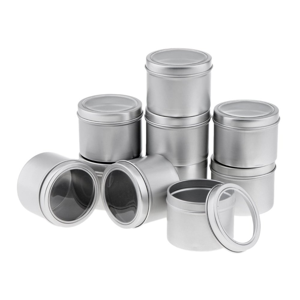 10 Packs 100ml Round Aluminum Cosmetic Cream Empty Lip Balm Jars - Travel-size Containers for Homemade Lip Balms and Creams - weight and - for Makeup On-the-Go - Targeted