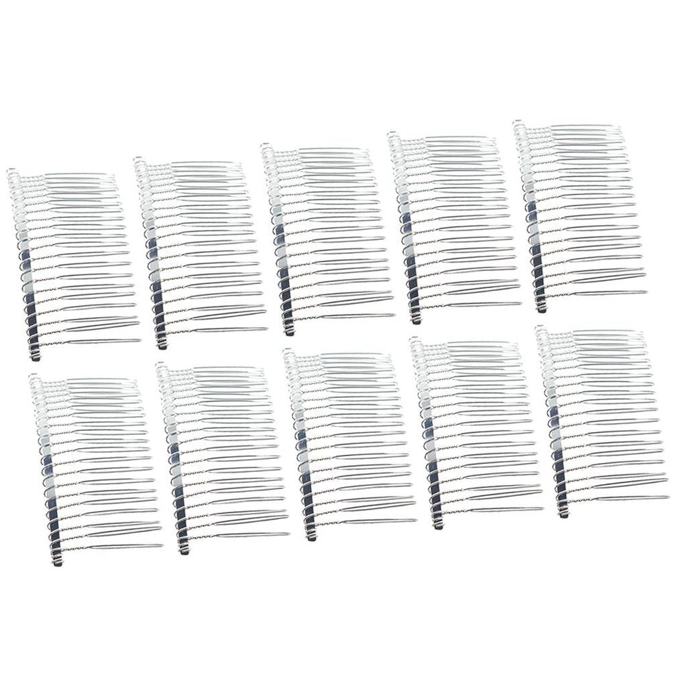 10pcs Vintage Metal Hair Combs DIY Headdress Findings - Blank Side Comb for Bridal Hair Accessories, Jewelry Making Barrette