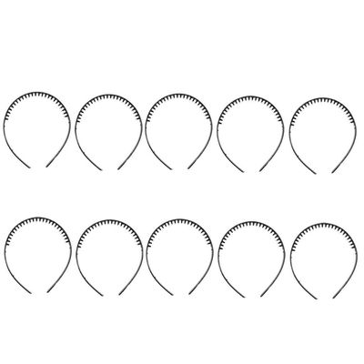 10pcs Black Plastic Teeth Comb Hairband Hair Hoop Headband for Women Girls - Fashionable Hair Accessories for Wedding and Parties