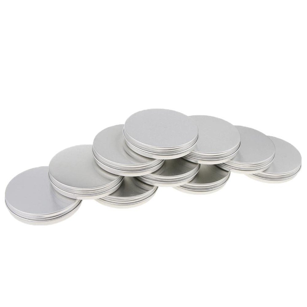 10-Pack Aluminum Screw Lid Lip Balm Containers - Corrosion- Cream Storage Pots - weight and Travel-Friendly - for Cosmetics Samples, Lip Balm, Pills, Essential Oils, and More