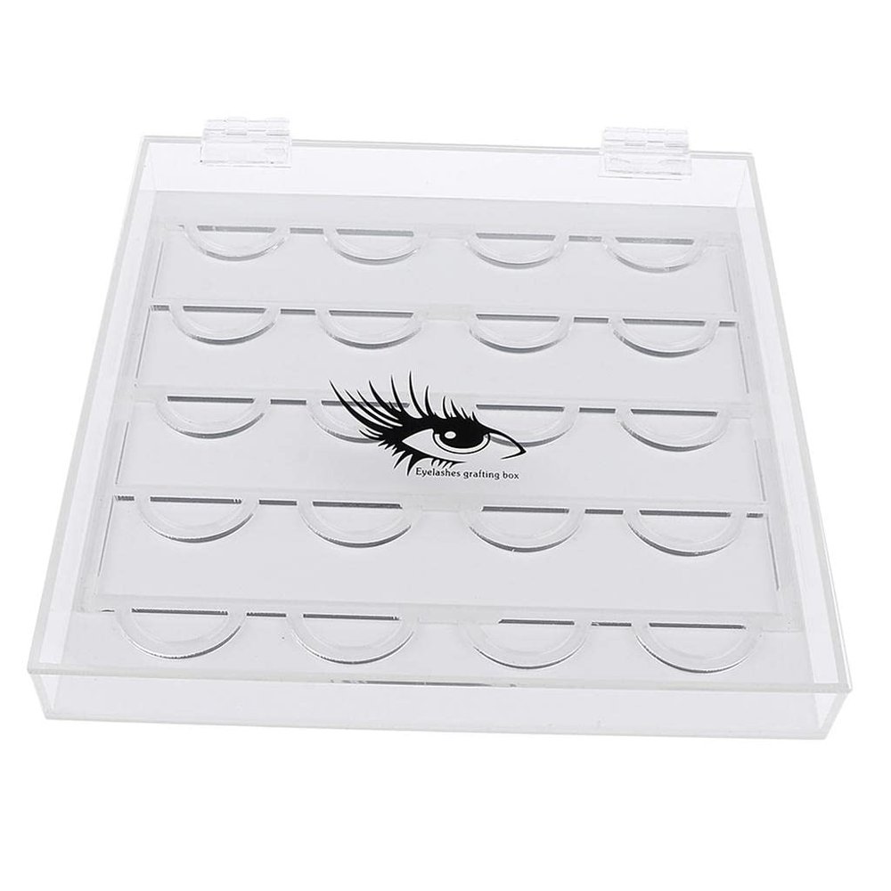 Transparent Acrylic Eyelash Display Stand Holder Organize Case Free, Beauty Salon Storage Box Makeup Vanity Cosmetic Organizer, Clear Portable Travel Gift for Women Girls