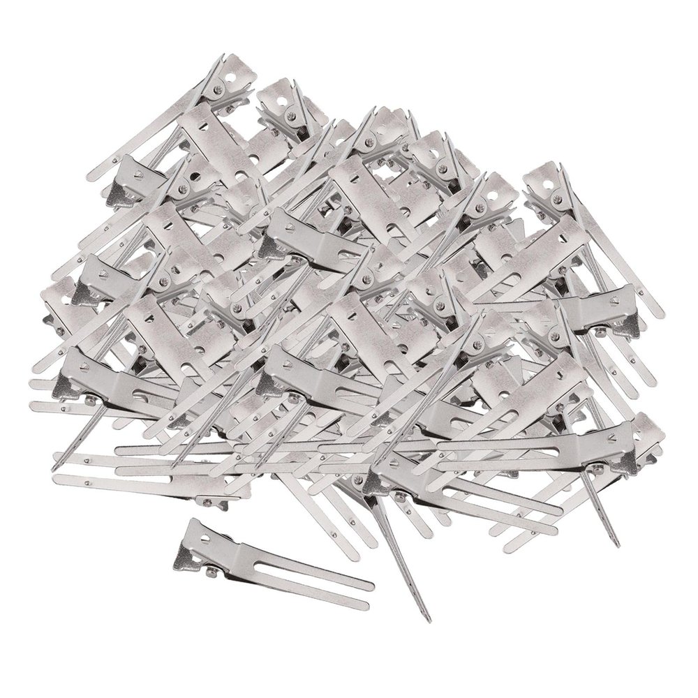 100Pcs Silver Alligator Hair Clip Set - Salon Styling Clips for Hair Care DIY Projects - 1.77 inch Hair Accessories Organizer - Perfect for Women, Girls, Crafters & Stylist