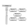 Adjustable Razor Classic Mild to Aggressive 1-6 Double Edge with 5 Blades for Mens Shaving - Quick Blade Change & Do-It-Yourself Efficiency - Long Handle Electric Shaver view 3