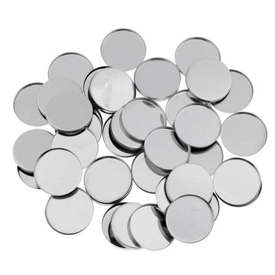 Blesiya 50x Metal Makeup Pans for DIY Palette - Magnet Round Eye shadow Pigment Pans for Hot Pour Cosmetics - Essential Blush Rouge Pans for Cosmetic Panel