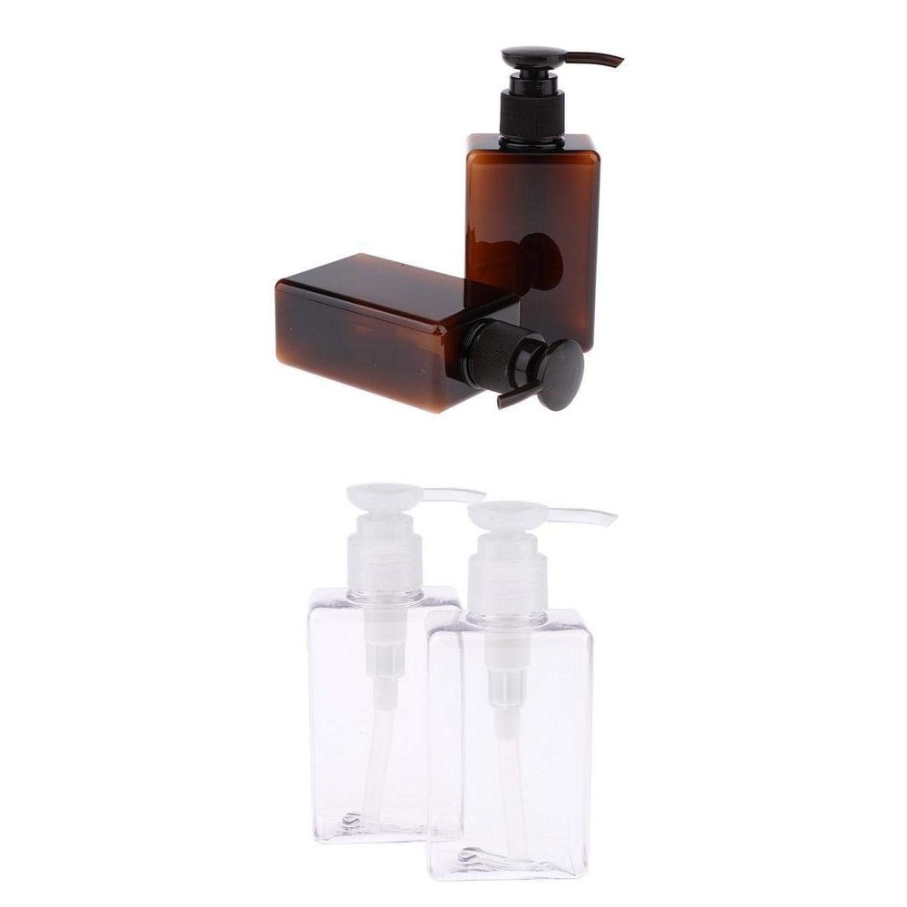 Set of 4 PET Empty Pump Bottles 150ml for Shampoo & Emulsion - Leak-proof, Accurate Dispensing: Salon, Travel & Home Safe - BPA-free