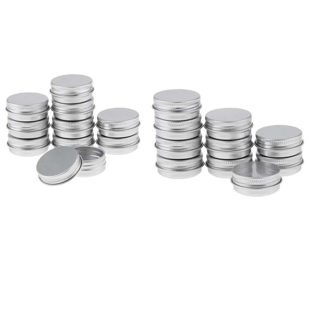 20 Pcs 15ml Aluminum Round Lip Balm Tin Container - Reusable Storage Kit for Lip Balm, Cosmetics, and Travel - Tight Screw Lid, Multi-purpose Use